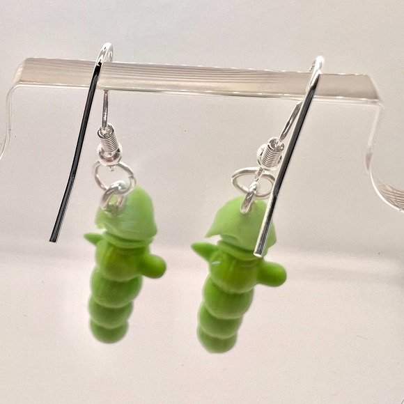Glow Worm Earrings - Retro Toy Earrings - 90s Y2K Earrings - Kidcore Earrings - Picture 4 of 9